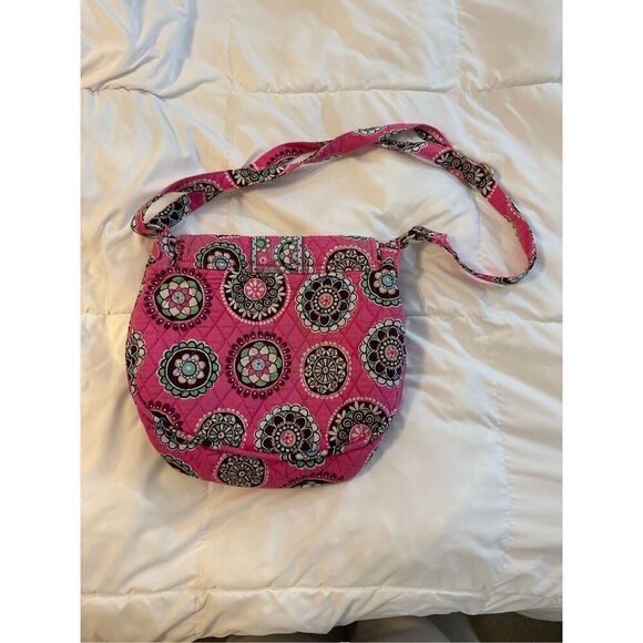 Vera Bradley Women's Floral Saddle Up Crossbody Bag Pink - Picture 4 of 6